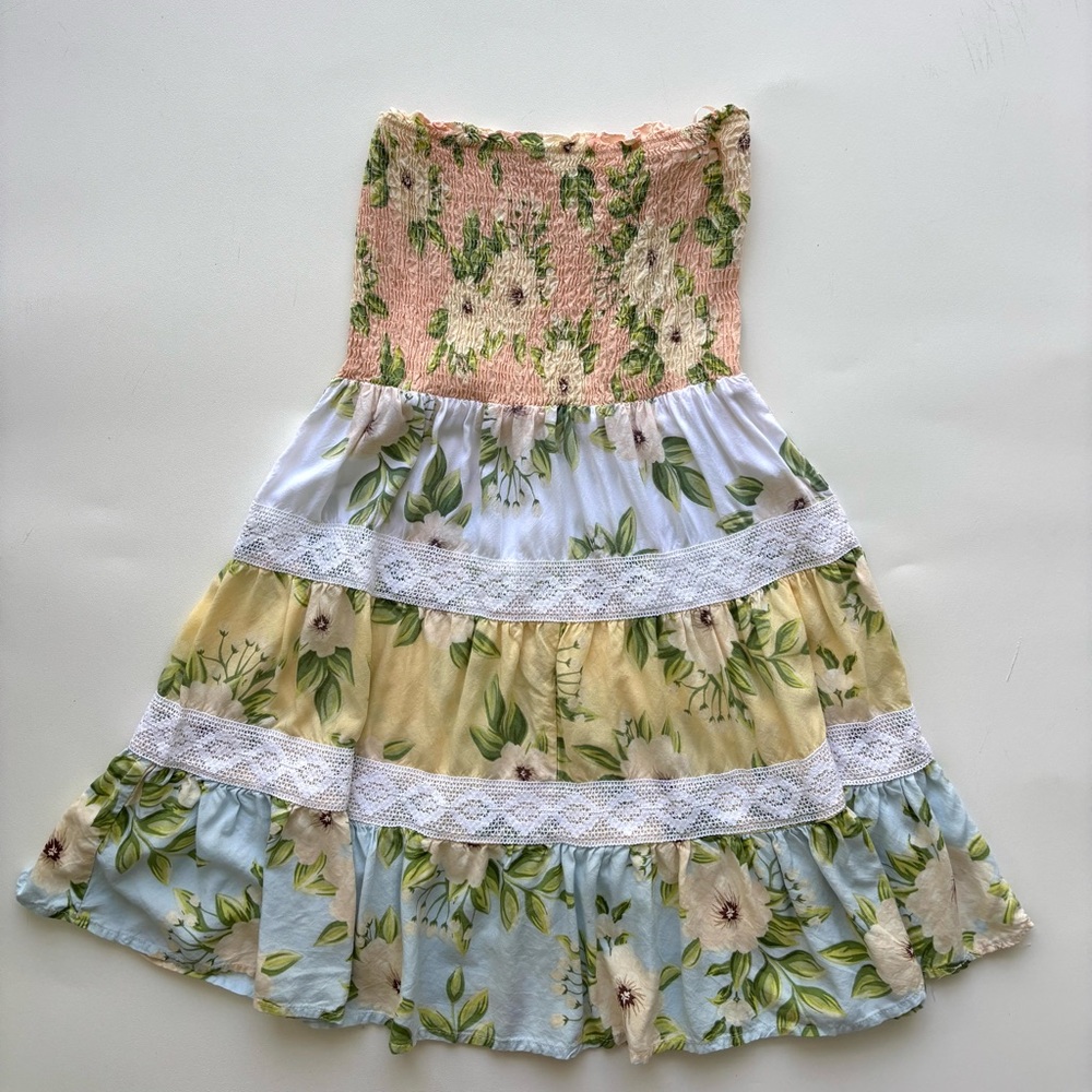 Kiwi + Punch Miami large smocked floral tiered sundress dress multicolor prairie - Picture 11 of 11